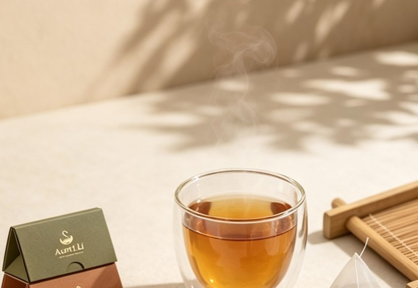 Evening Blend warm citrus peel tea with cup and gift packaging.